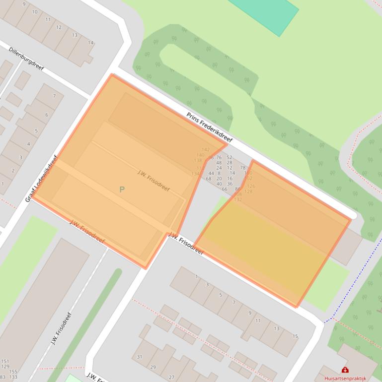 Kaart van postcodegebied 2224BJ.