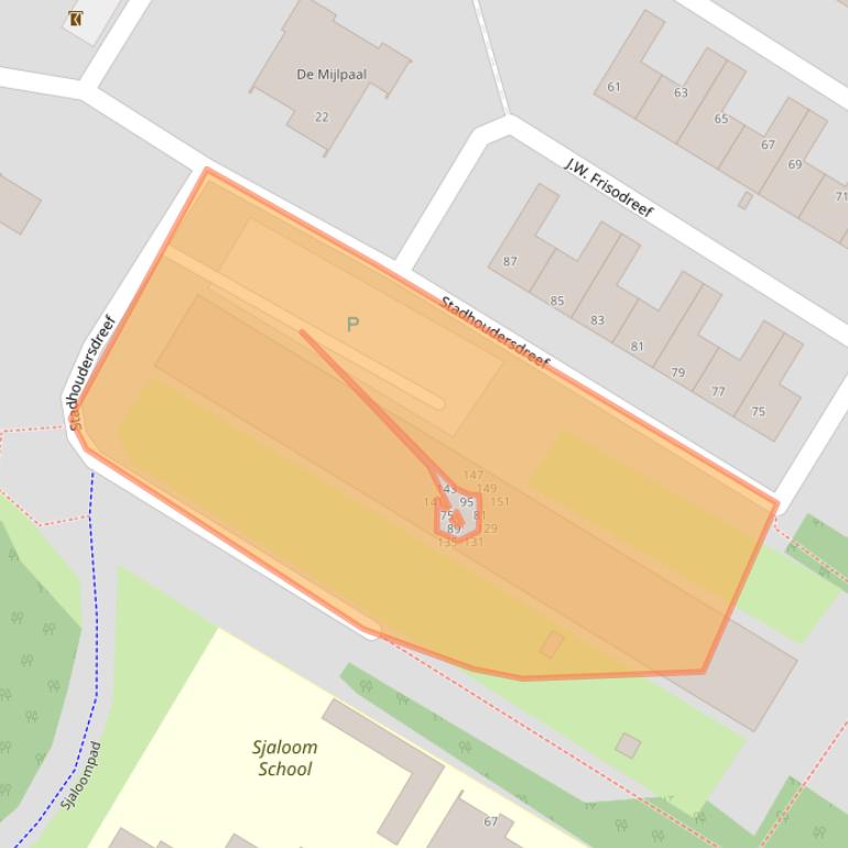 Kaart van postcodegebied 2224BS.