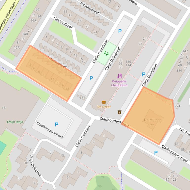 Kaart van postcodegebied 2224BT.