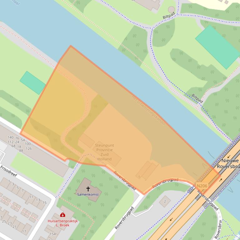 Kaart van postcodegebied 2224BX.