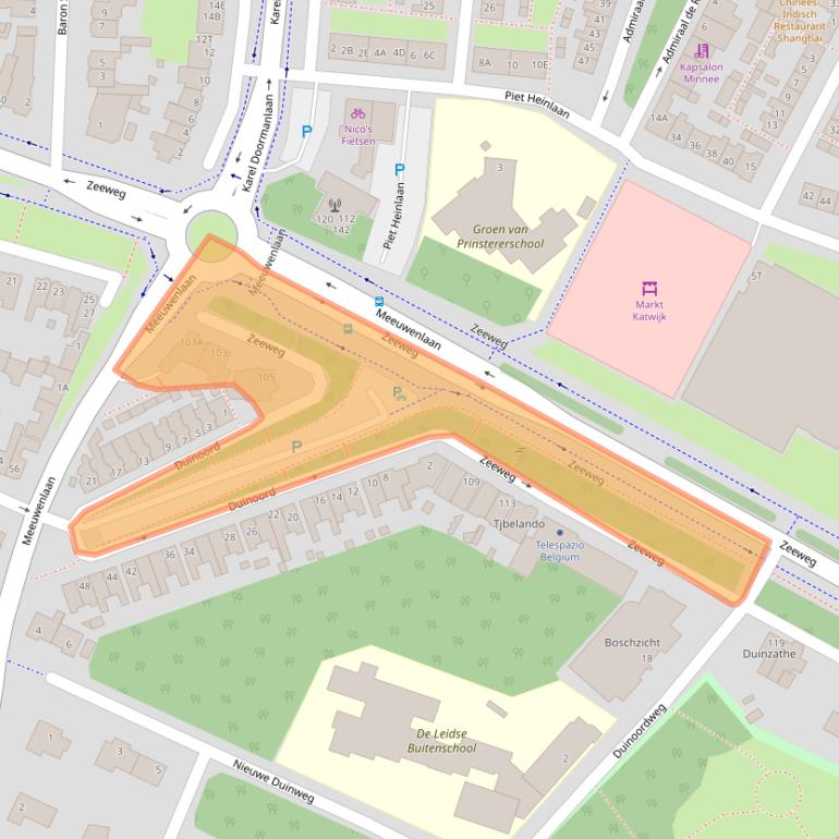 Kaart van postcodegebied 2224CC.