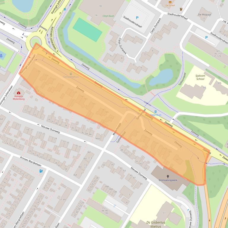 Kaart van postcodegebied 2224CE.