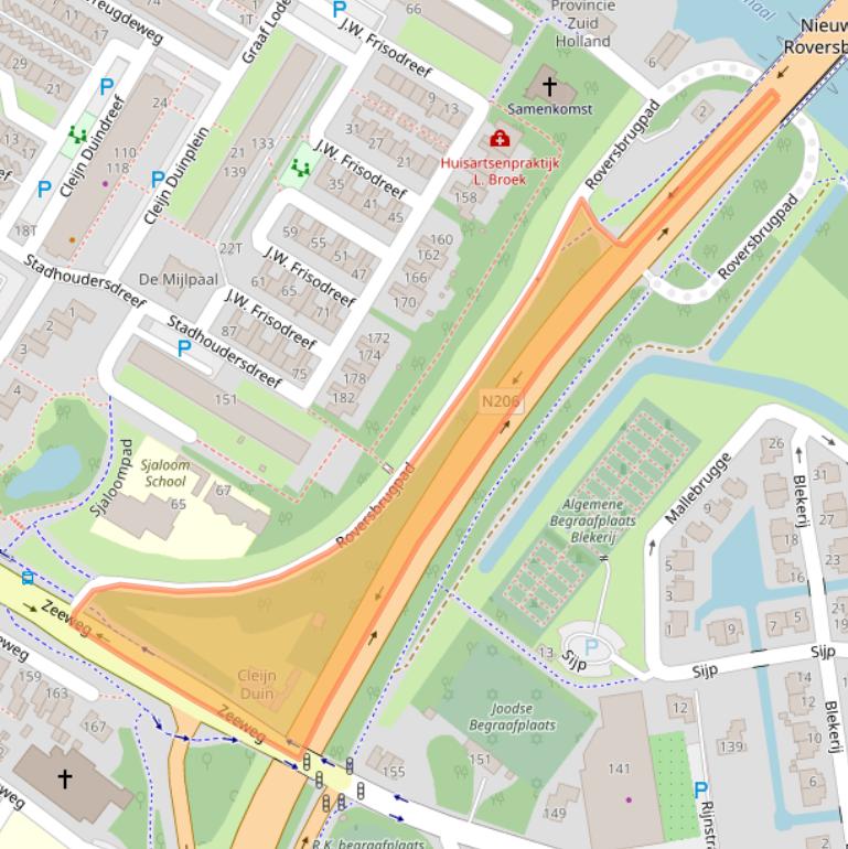 Kaart van postcodegebied 2224CH.