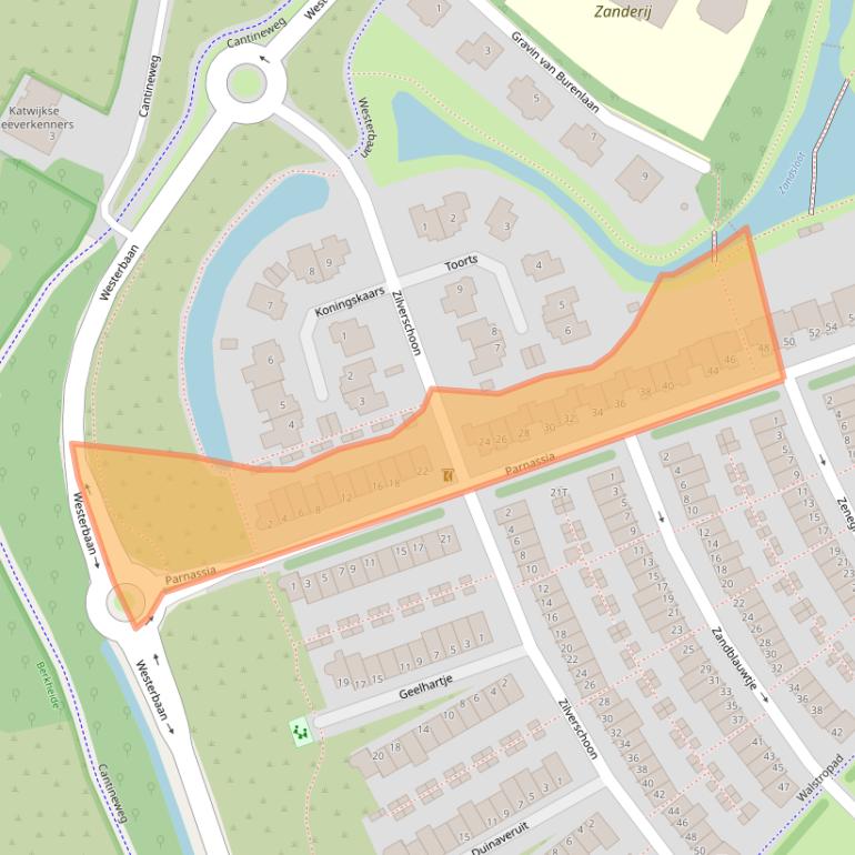 Kaart van postcodegebied 2224DC.