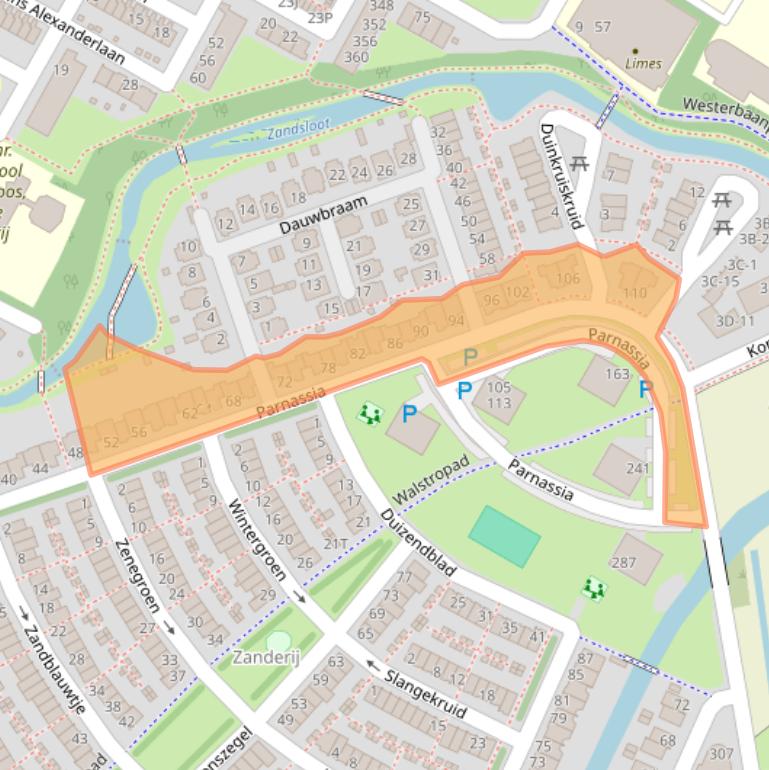 Kaart van postcodegebied 2224DD.