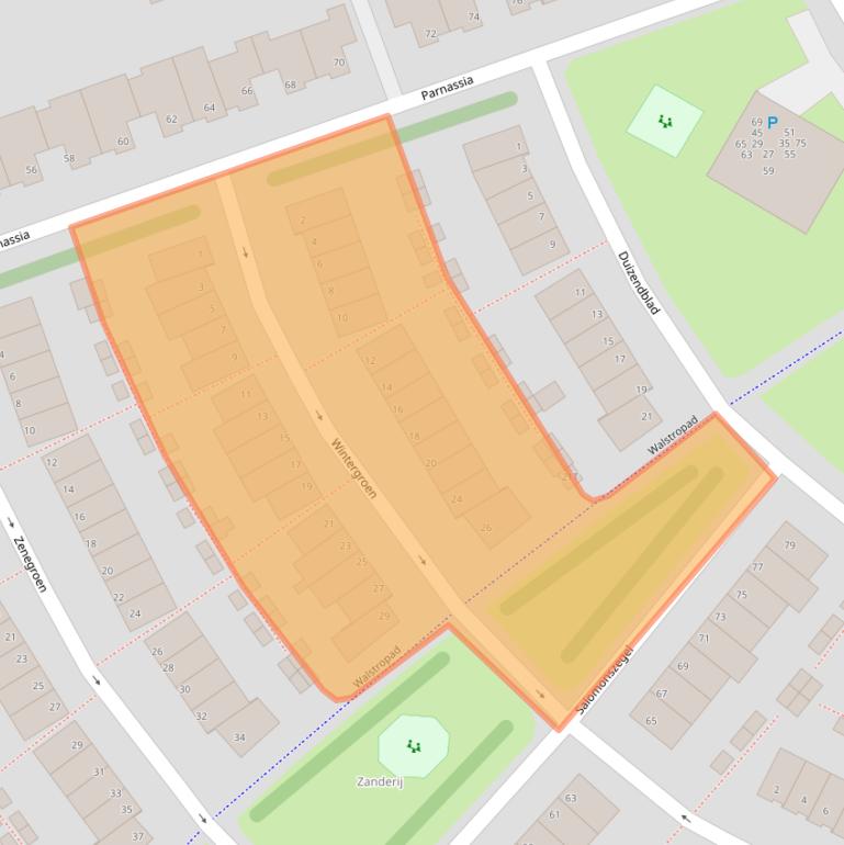 Kaart van postcodegebied 2224DG.