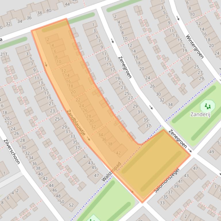 Kaart van postcodegebied 2224DJ.
