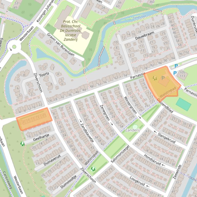 Kaart van postcodegebied 2224DK.