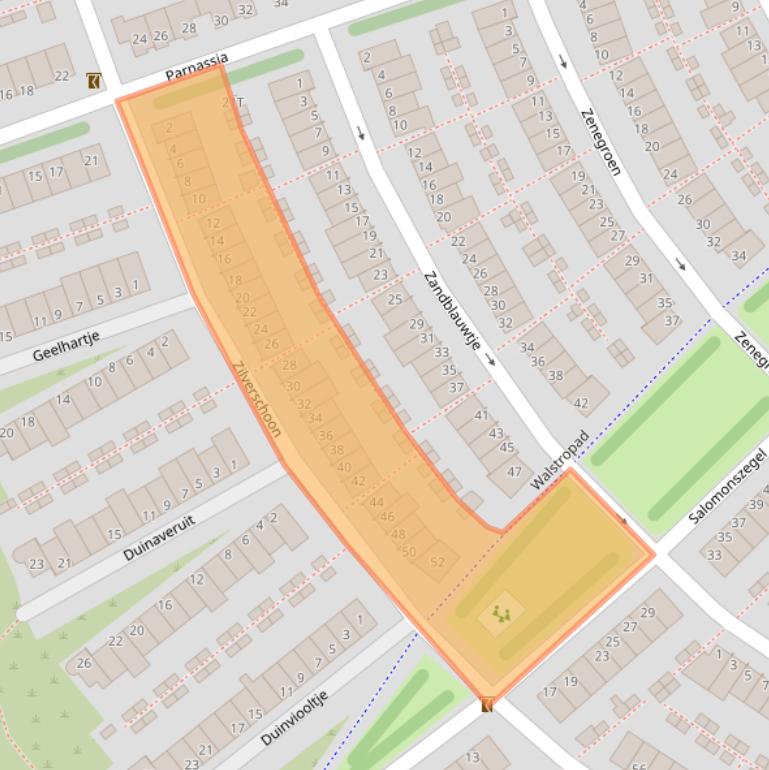 Kaart van postcodegebied 2224DX.