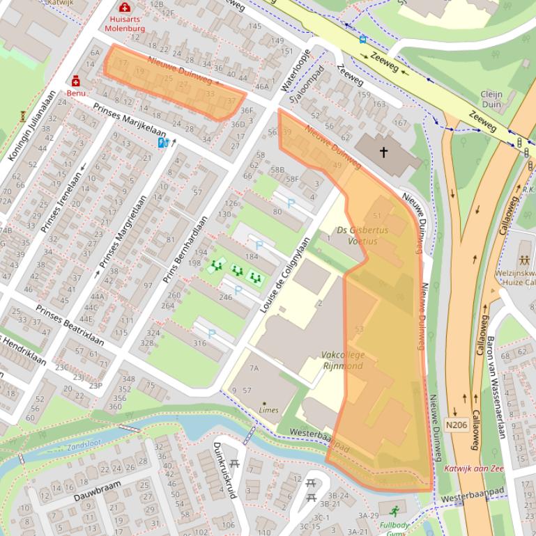 Kaart van postcodegebied 2224ED.