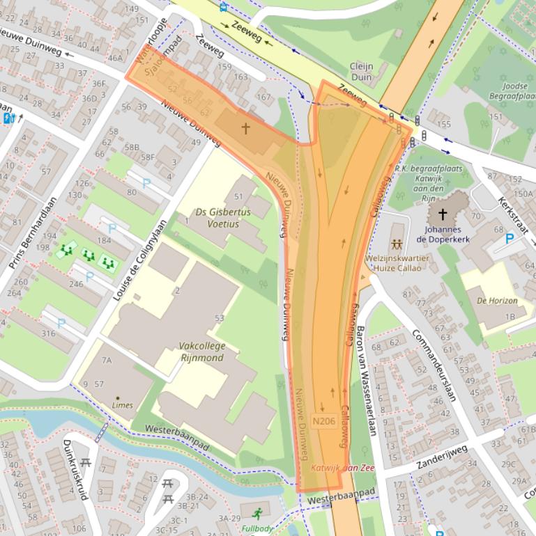 Kaart van postcodegebied 2224EG.