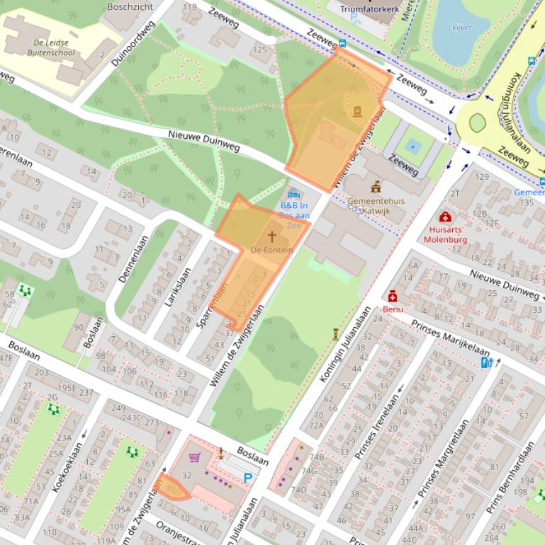 Kaart van postcodegebied 2224ER.