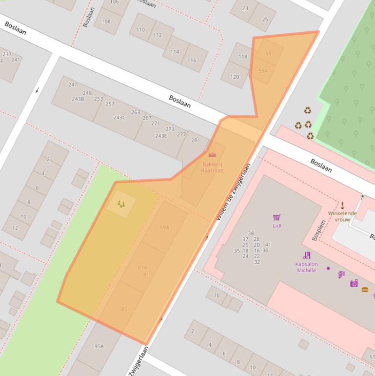 Kaart van postcodegebied 2224ET.