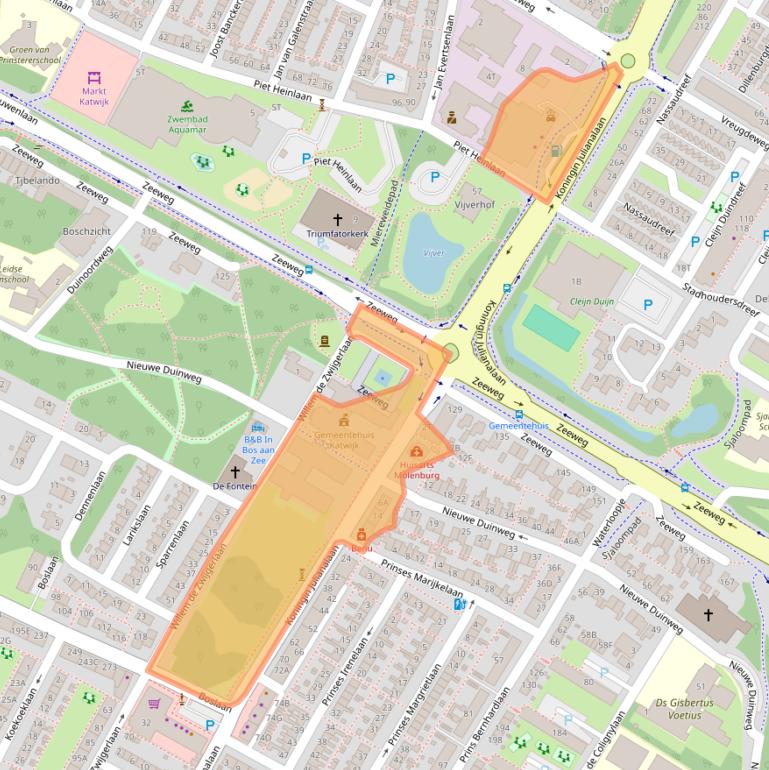 Kaart van postcodegebied 2224EW.