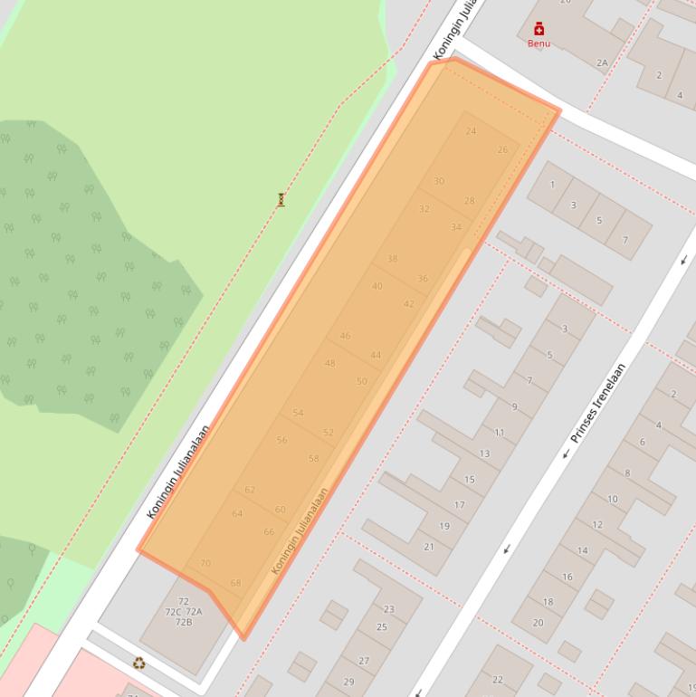 Kaart van postcodegebied 2224EX.