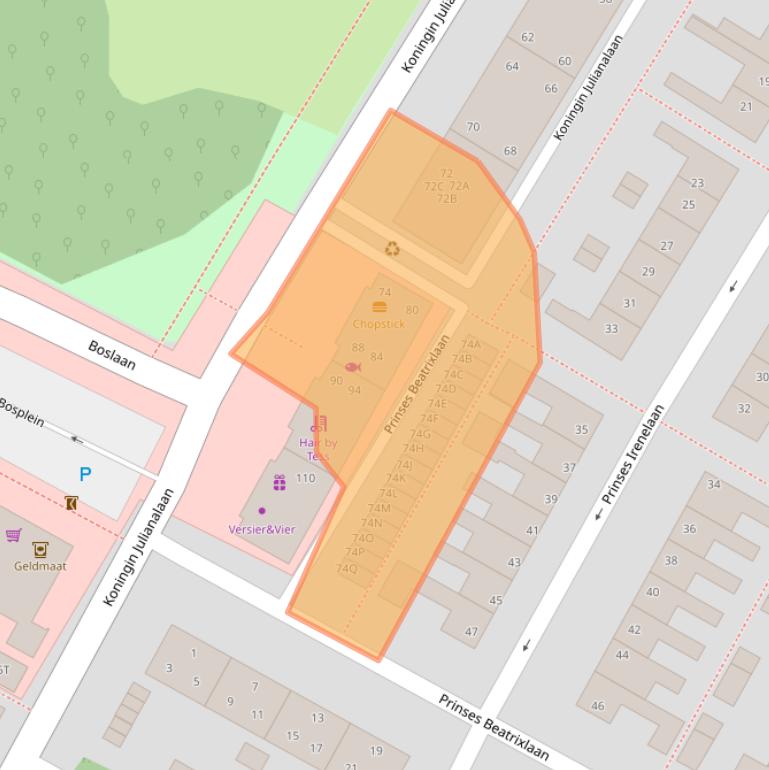 Kaart van postcodegebied 2224EZ.