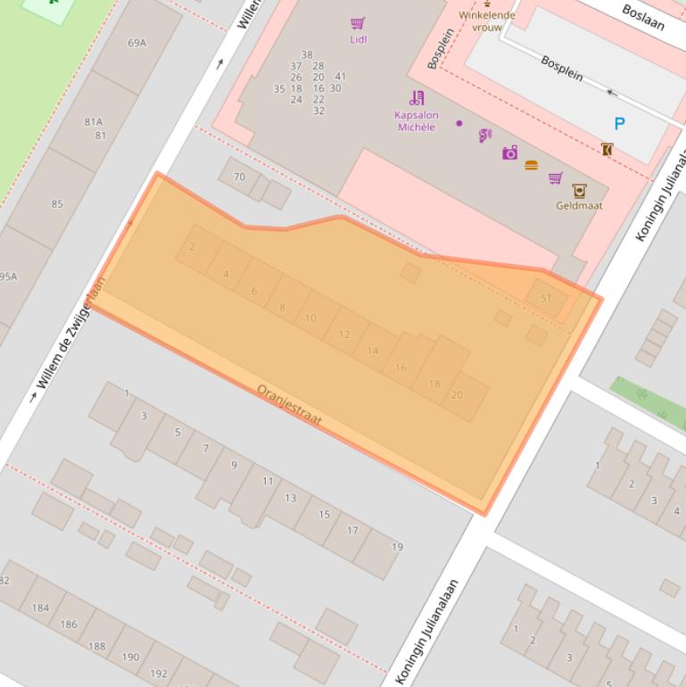 Kaart van postcodegebied 2224GE.