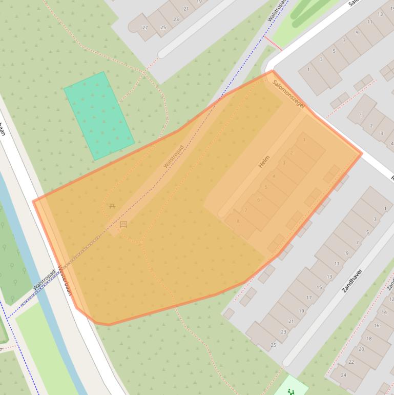 Kaart van postcodegebied 2224GW.