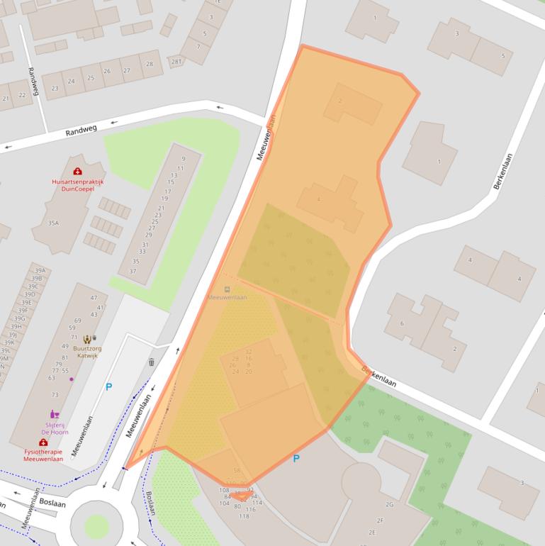 Kaart van postcodegebied 2224HA.