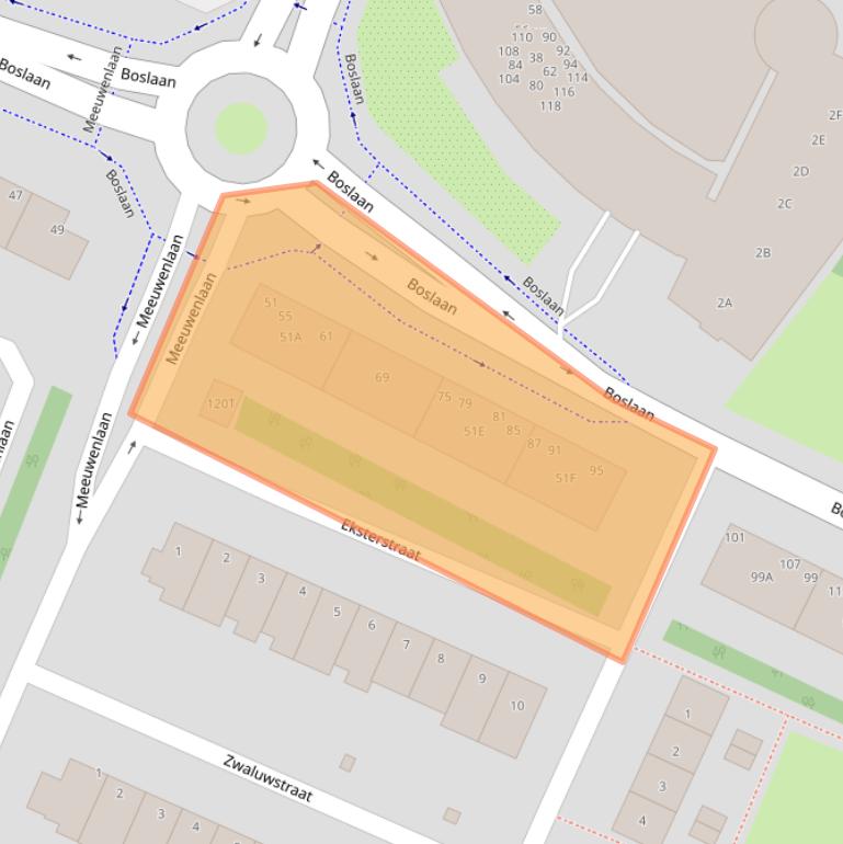 Kaart van postcodegebied 2224HB.