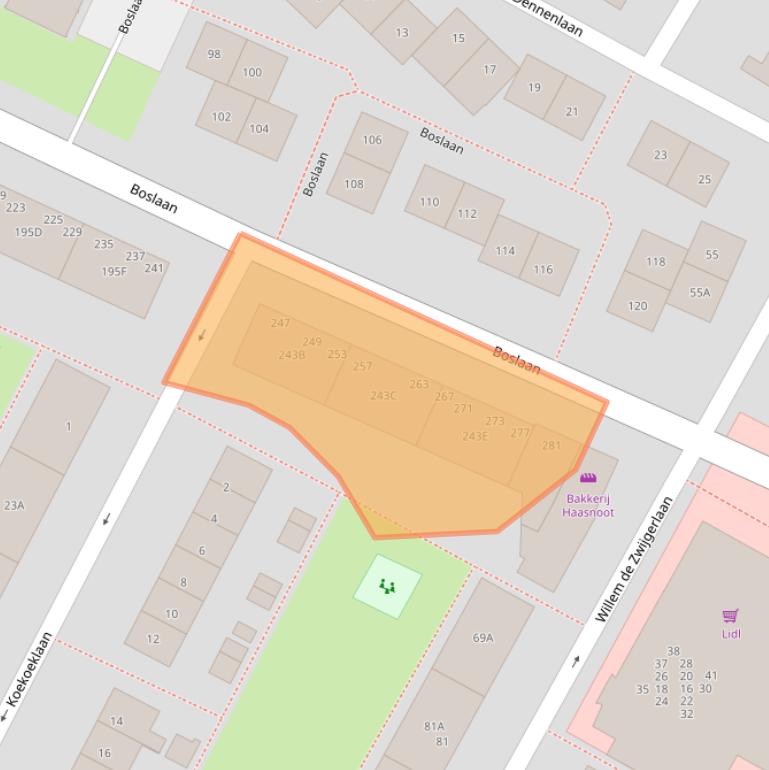 Kaart van postcodegebied 2224HG.