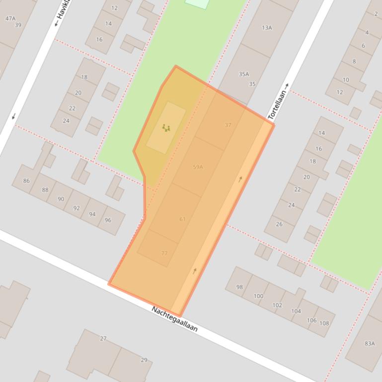 Kaart van postcodegebied 2224HW.