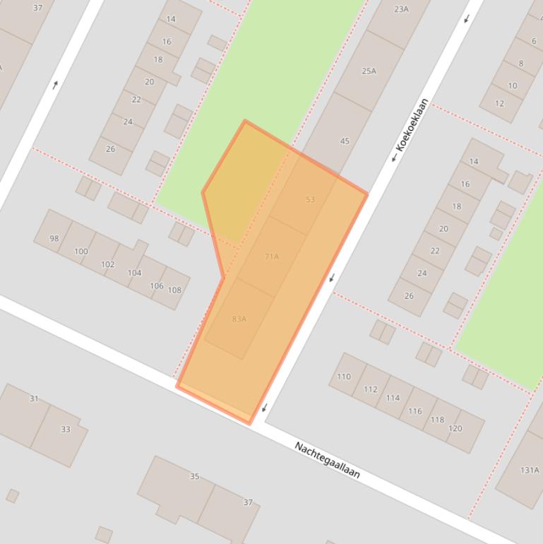 Kaart van postcodegebied 2224JA.