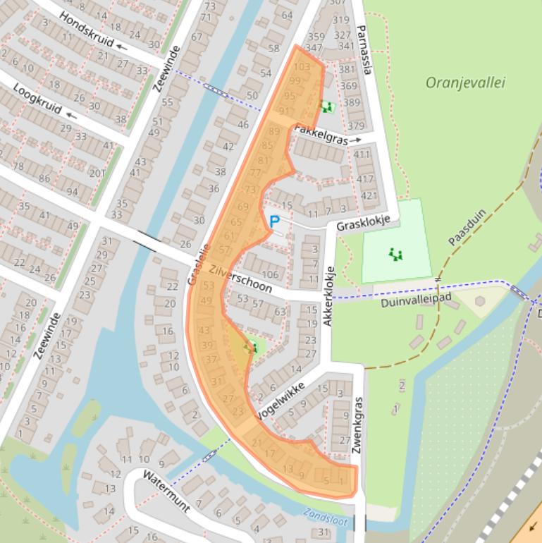 Kaart van postcodegebied 2224JW.