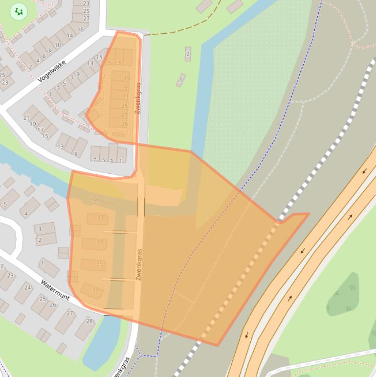 Kaart van postcodegebied 2224KB.