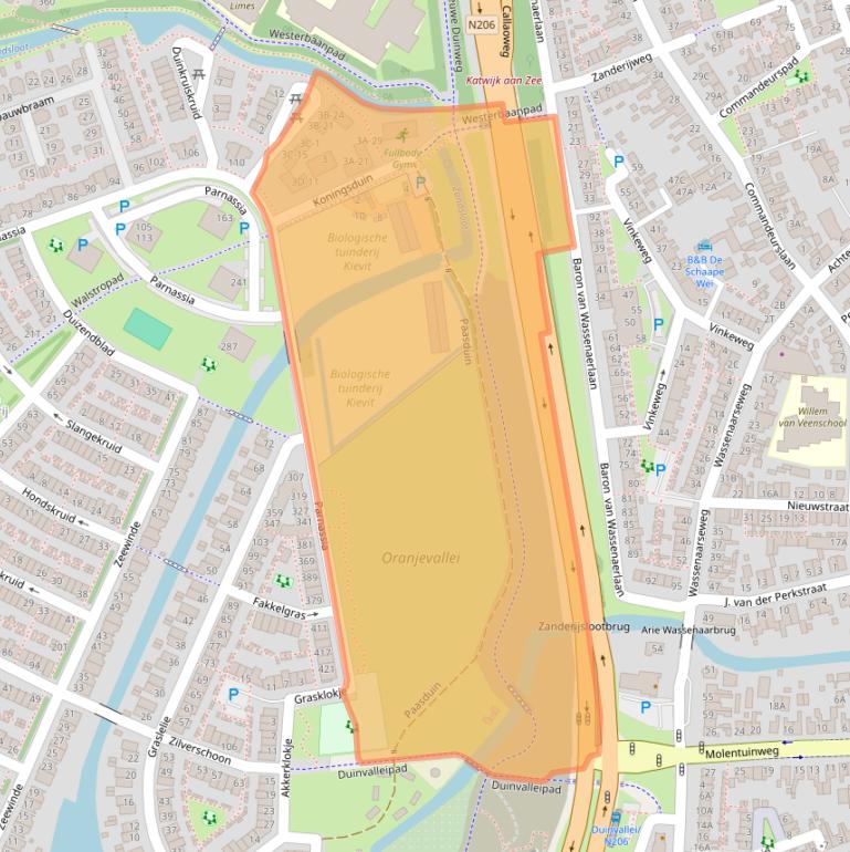 Kaart van postcodegebied 2224LA.