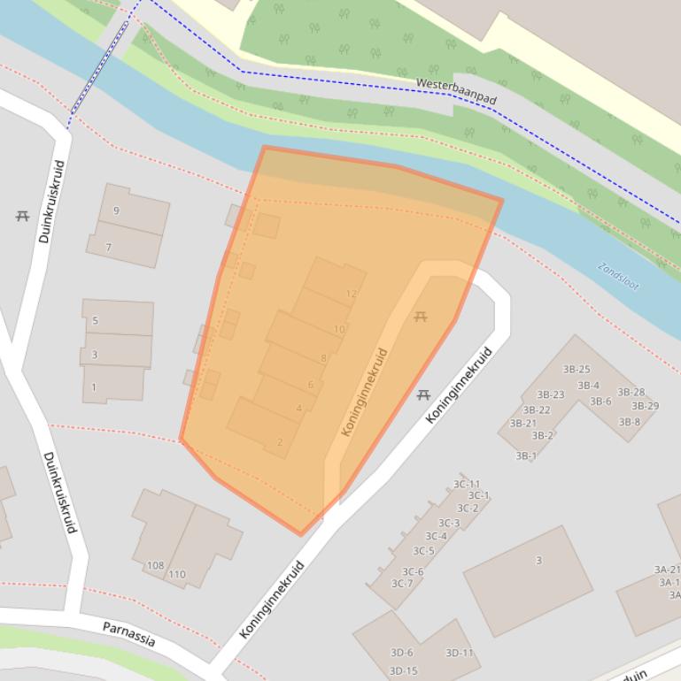 Kaart van postcodegebied 2224LC.