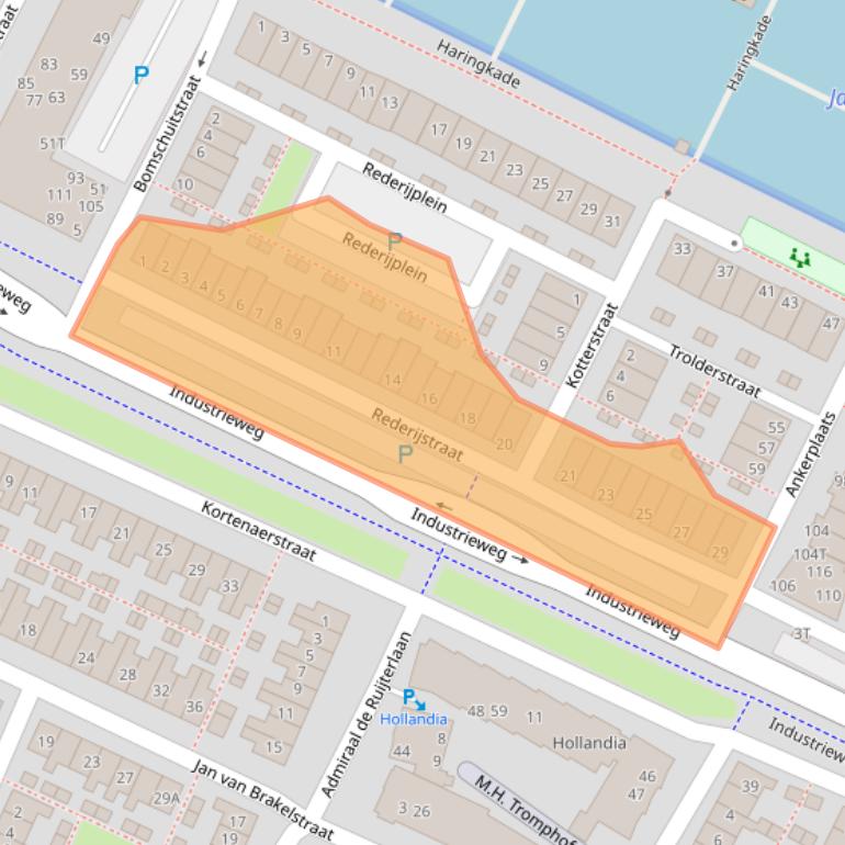 Kaart van postcodegebied 2224RB.