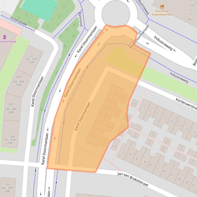 Kaart van postcodegebied 2224RR.