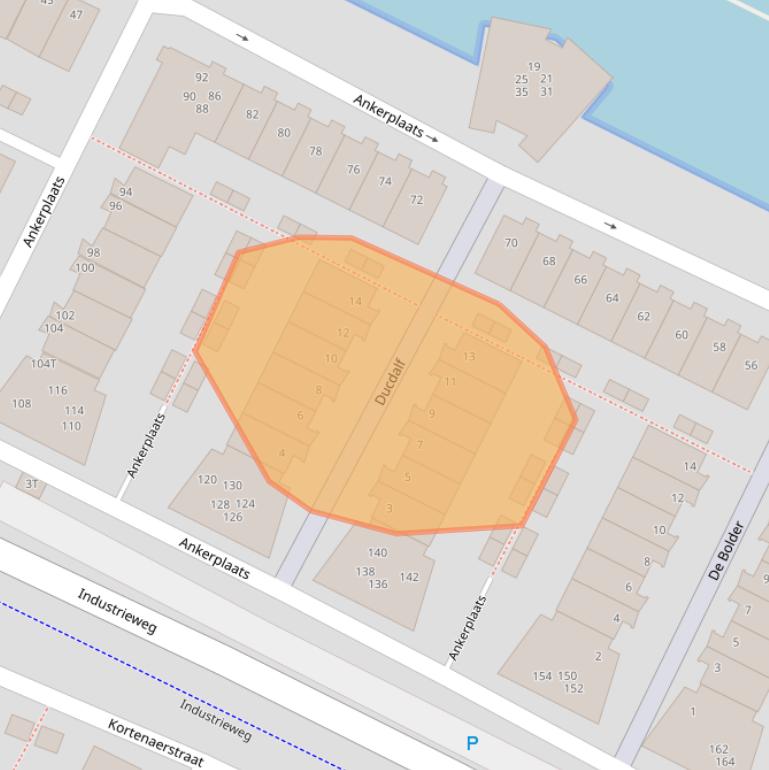 Kaart van postcodegebied 2224RX.