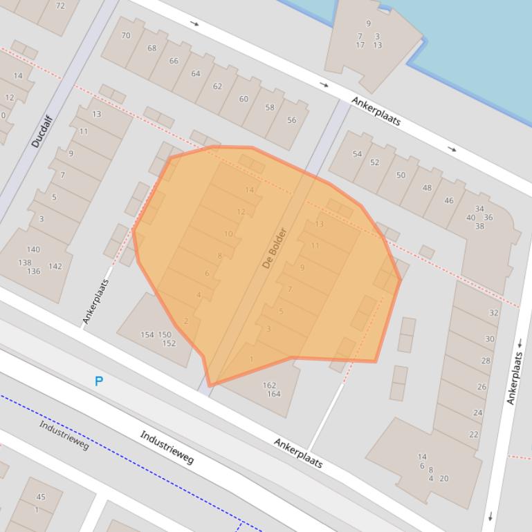 Kaart van postcodegebied 2224RZ.