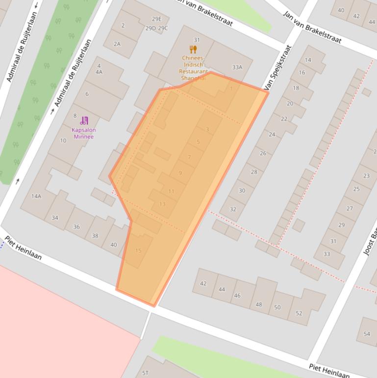 Kaart van postcodegebied 2224SH.