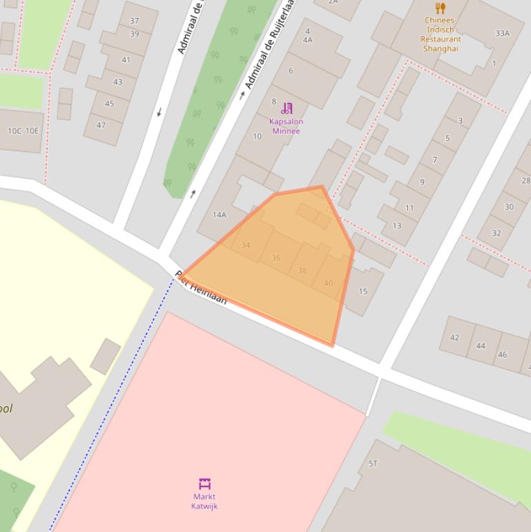 Kaart van postcodegebied 2224TA.