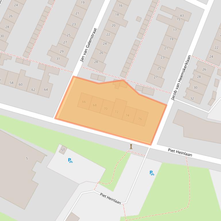 Kaart van postcodegebied 2224TD.