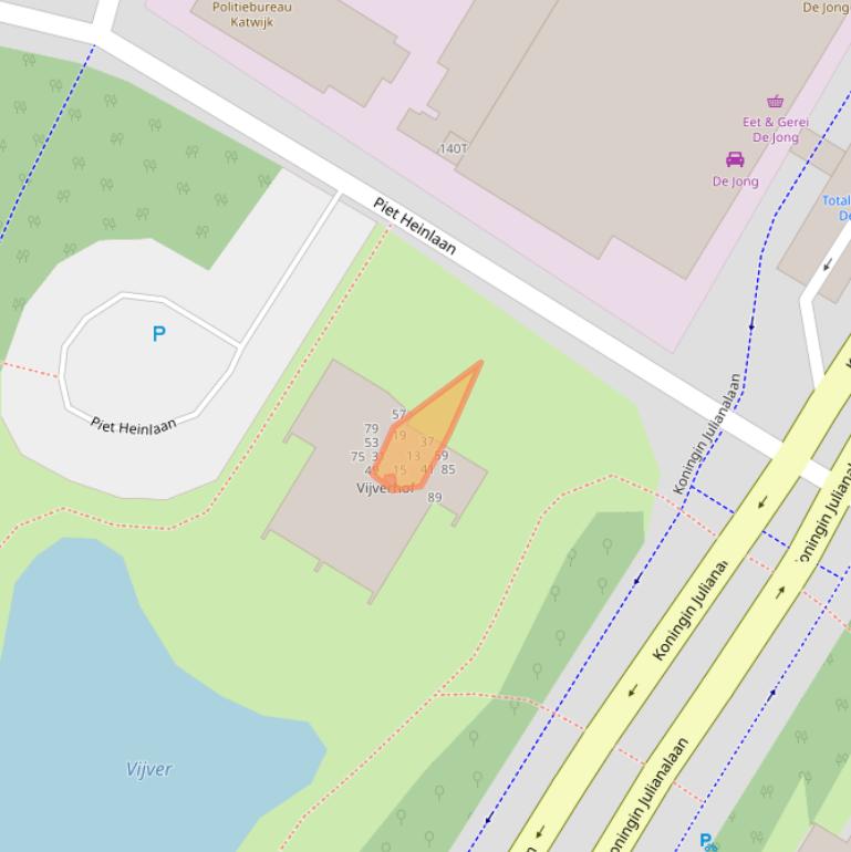 Kaart van postcodegebied 2224TE.