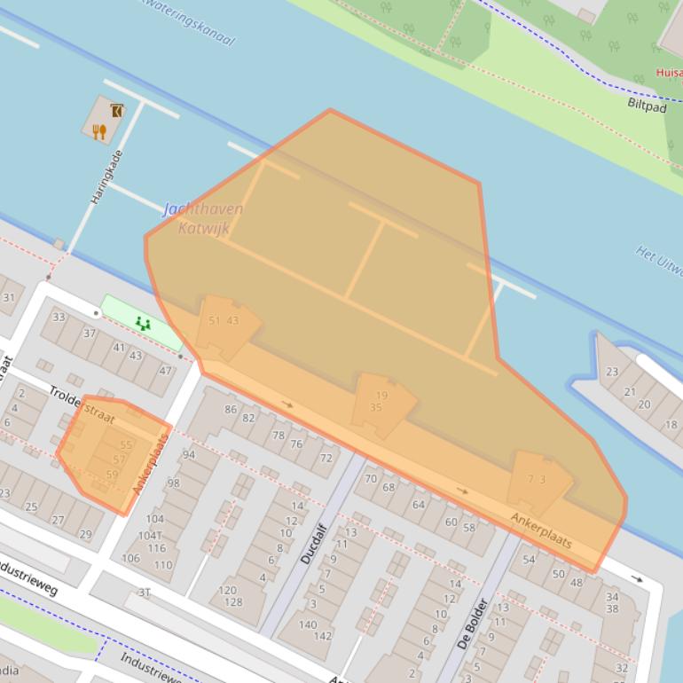 Kaart van postcodegebied 2224TH.