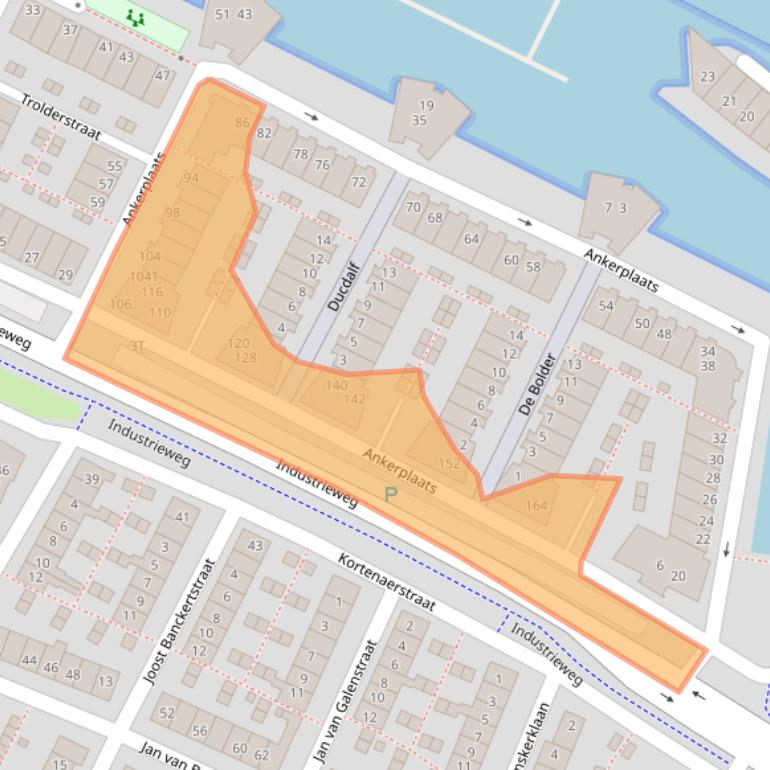 Kaart van postcodegebied 2224TZ.