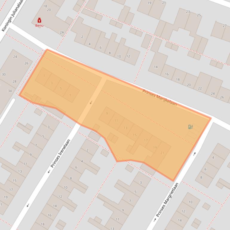 Kaart van postcodegebied 2224VA.