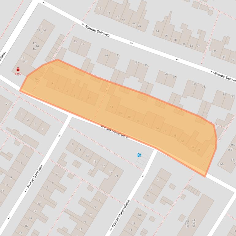Kaart van postcodegebied 2224VB.