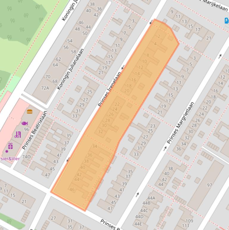 Kaart van postcodegebied 2224XB.