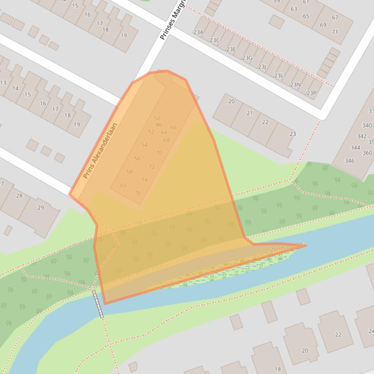 Kaart van postcodegebied 2224XE.