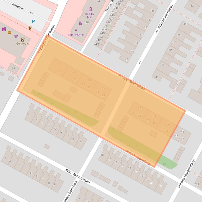 Kaart van postcodegebied 2224XG.