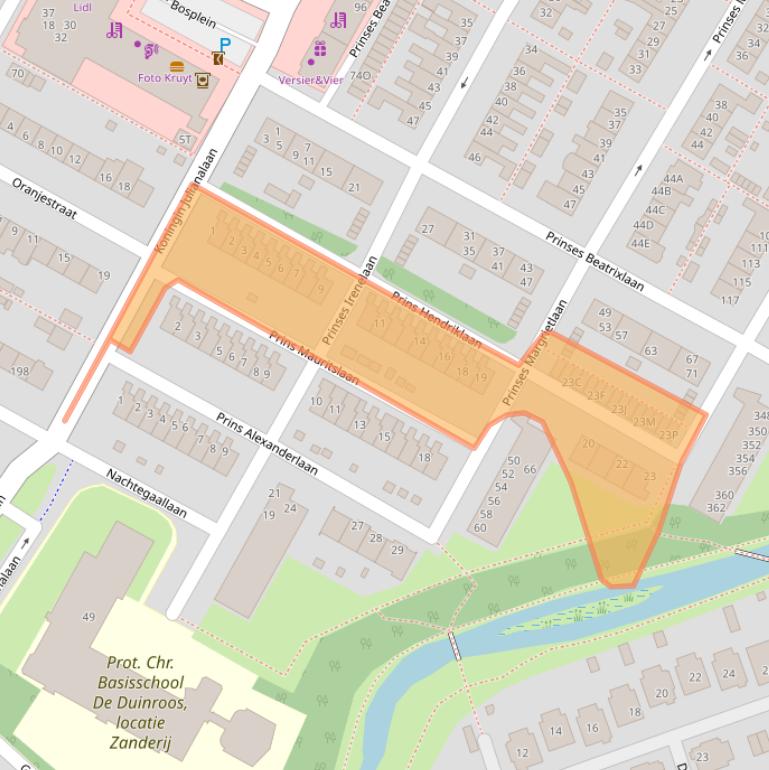 Kaart van postcodegebied 2224XJ.