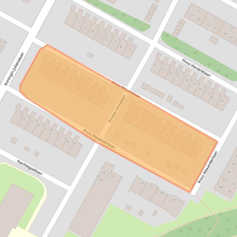 Kaart van postcodegebied 2224XK.