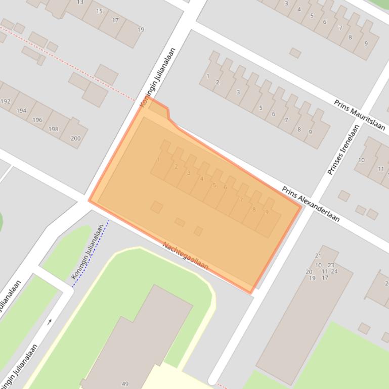 Kaart van postcodegebied 2224XL.