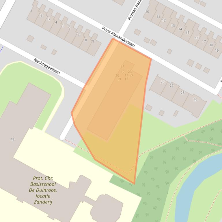 Kaart van postcodegebied 2224XM.